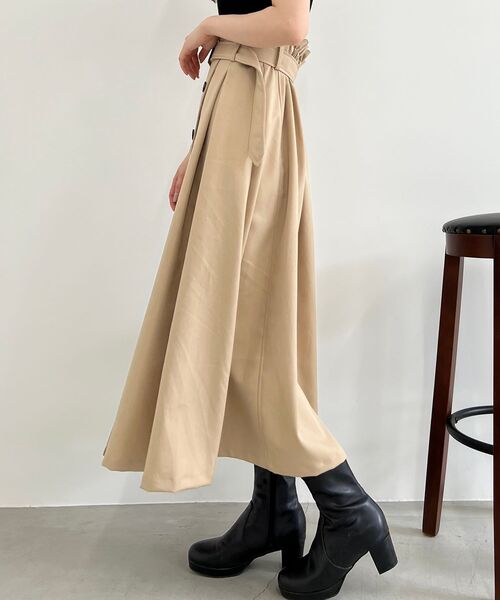 MAJESTIC LEGON（マジェスティックレゴン）の「Ladyトレンチスカート（スカート・レディース・ベージュ/ブラック・MEDIUM）」の5枚目の写真