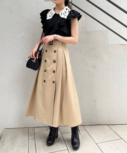 MAJESTIC LEGON（マジェスティックレゴン）の「Ladyトレンチスカート（スカート・レディース・ベージュ/ブラック・MEDIUM）」の19枚目の写真