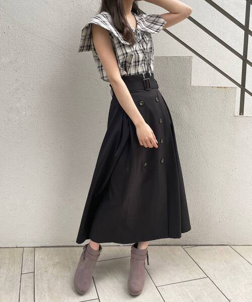 MAJESTIC LEGON（マジェスティックレゴン）の「Ladyトレンチスカート（スカート・レディース・ベージュ/ブラック・MEDIUM）」の22枚目の写真