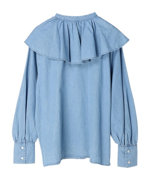 earth music&ecology(アースミュージックアンドエコロジー)の「ラッフルカラーブラウス(シャツ/ブラウス・レディース・チャコールグレー/インディゴブルー・FREE)」の14枚目の写真