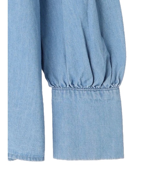 earth music&ecology(アースミュージックアンドエコロジー)の「ラッフルカラーブラウス(シャツ/ブラウス・レディース・チャコールグレー/インディゴブルー・FREE)」の16枚目の写真