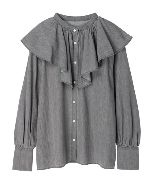 earth music&ecology(アースミュージックアンドエコロジー)の「ラッフルカラーブラウス(シャツ/ブラウス・レディース・チャコールグレー/インディゴブルー・FREE)」の21枚目の写真