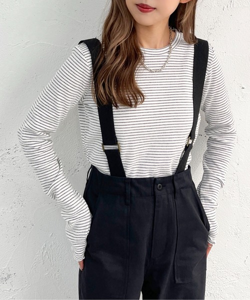 apres jour mignon(アプレジュールミニョン)の「ミリタリーサス付きパンツ【ZOZOTOWN限定アイテム】(サロペット/オーバーオール・レディース・ブラック/カーキ・MEDIUM/X-LARGE/SMALL)」の3枚目の写真