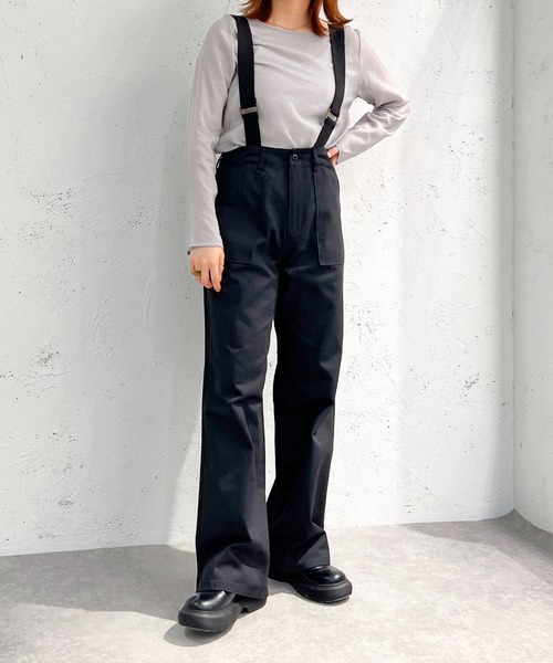 apres jour mignon(アプレジュールミニョン)の「ミリタリーサス付きパンツ【ZOZOTOWN限定アイテム】(サロペット/オーバーオール・レディース・ブラック/カーキ・MEDIUM/X-LARGE/SMALL)」の12枚目の写真