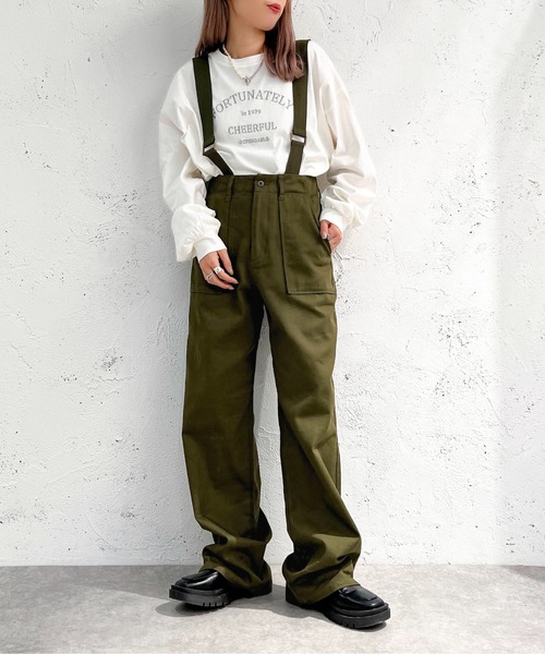 apres jour mignon(アプレジュールミニョン)の「ミリタリーサス付きパンツ【ZOZOTOWN限定アイテム】(サロペット/オーバーオール・レディース・ブラック/カーキ・MEDIUM/X-LARGE/SMALL)」の22枚目の写真