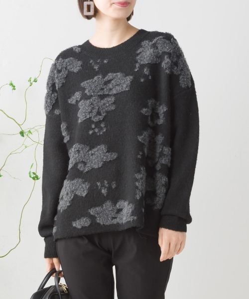 FURRY（ファーリー）の「アンティークフラワートップス（ニット/セーター・レディース・アイボリー/ブラック/オレンジ・FREE）」の13枚目の写真