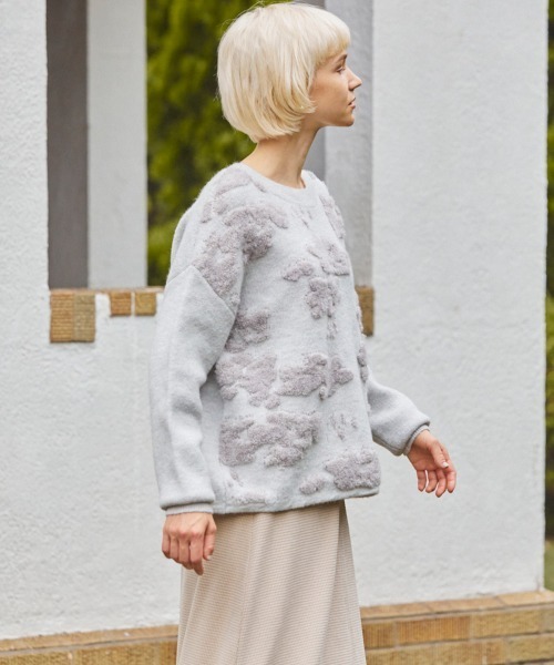 FURRY（ファーリー）の「アンティークフラワートップス（ニット/セーター・レディース・アイボリー/ブラック/オレンジ・FREE）」の11枚目の写真