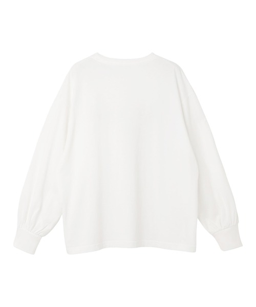 andme(アンドミー)の「コットン天竺フレンチロゴプリント長袖Tシャツ(Tシャツ/カットソー・レディース・ホワイト×レッド/ホワイト×ピンク/ホワイト×ネイビー/ホワイト×グリーン/ホワイト×イエロー・S/M)」の6枚目の写真