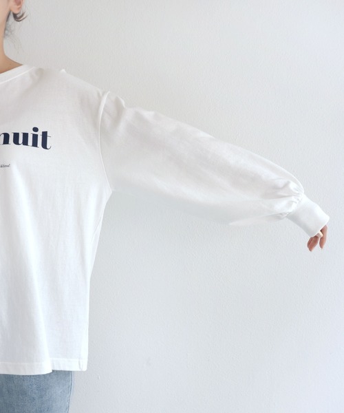andme(アンドミー)の「コットン天竺フレンチロゴプリント長袖Tシャツ(Tシャツ/カットソー・レディース・ホワイト×レッド/ホワイト×ピンク/ホワイト×ネイビー/ホワイト×グリーン/ホワイト×イエロー・S/M)」の19枚目の写真