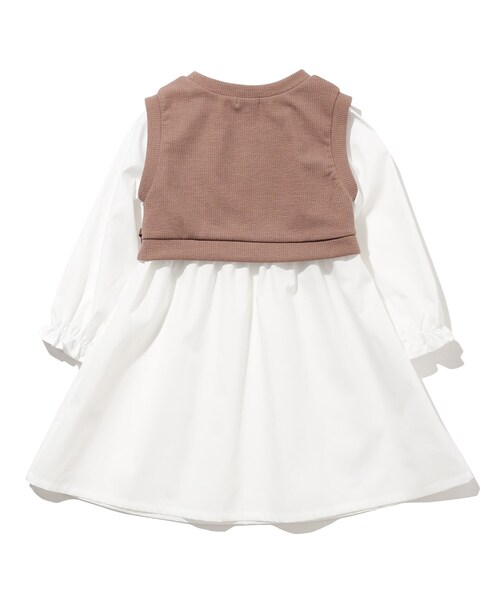 SHOO・LA・RUE(シューラルー)の「【100-140cm/2点セット】ベスト+フリル衿ワンピセット(ワンピース・キッズ・ブラウン系その他/ブラック・13/14/10/11/12)」の4枚目の写真