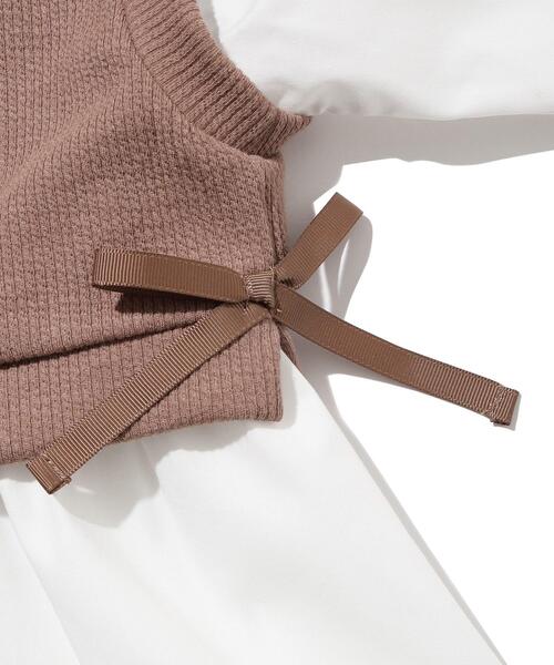 SHOO・LA・RUE(シューラルー)の「【100-140cm/2点セット】ベスト+フリル衿ワンピセット(ワンピース・キッズ・ブラウン系その他/ブラック・13/14/10/11/12)」の8枚目の写真