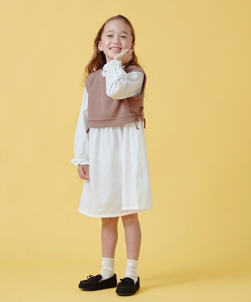 SHOO・LA・RUE(シューラルー)の「【100-140cm/2点セット】ベスト+フリル衿ワンピセット(ワンピース・キッズ・ブラウン系その他/ブラック・13/14/10/11/12)」の19枚目の写真