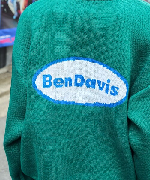 BEN DAVIS（ベンデイビス）の「【BEN DAVIS/ベンデイビス]  TWO SIDE LOGO KNIT/グラフィックジャガードニット/バックロゴ/オーバルロゴ/ユニセックス（ニット/セーター・メンズ・ブラック/ブルー/グリーン/ナチュラル・SMALL/MEDIUM/LARGE/X-LARGE）」の9枚目の写真