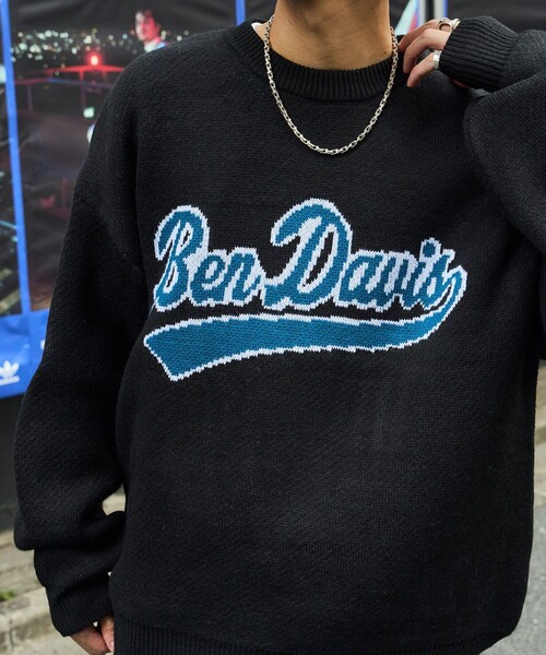 BEN DAVIS（ベンデイビス）の「【BEN DAVIS/ベンデイビス]  TWO SIDE LOGO KNIT/グラフィックジャガードニット/バックロゴ/オーバルロゴ/ユニセックス（ニット/セーター・メンズ・ブラック/ブルー/グリーン/ナチュラル・SMALL/MEDIUM/LARGE/X-LARGE）」の12枚目の写真