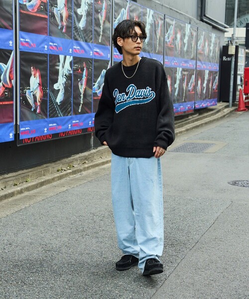 BEN DAVIS（ベンデイビス）の「【BEN DAVIS/ベンデイビス]  TWO SIDE LOGO KNIT/グラフィックジャガードニット/バックロゴ/オーバルロゴ/ユニセックス（ニット/セーター・メンズ・ブラック/ブルー/グリーン/ナチュラル・SMALL/MEDIUM/LARGE/X-LARGE）」の14枚目の写真