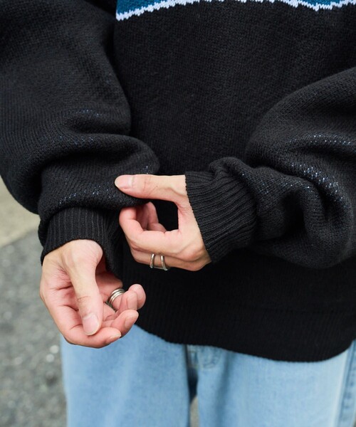 BEN DAVIS（ベンデイビス）の「【BEN DAVIS/ベンデイビス]  TWO SIDE LOGO KNIT/グラフィックジャガードニット/バックロゴ/オーバルロゴ/ユニセックス（ニット/セーター・メンズ・ブラック/ブルー/グリーン/ナチュラル・SMALL/MEDIUM/LARGE/X-LARGE）」の18枚目の写真