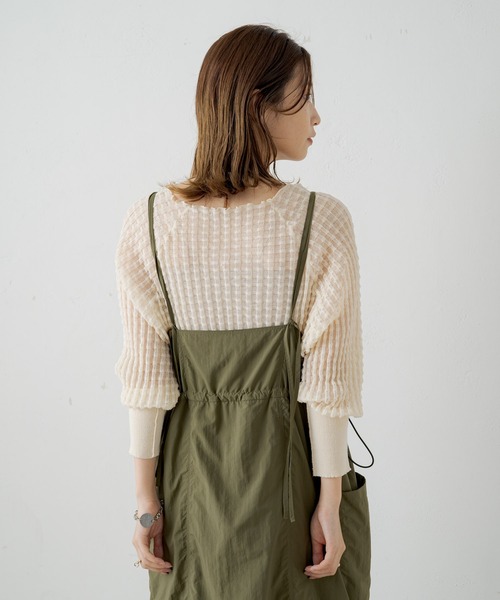 Kastane（カスタネ）の「シアージャガード7分袖ニット（ニット/セーター・レディース・アイボリー/ピンク・FREE）」の8枚目の写真