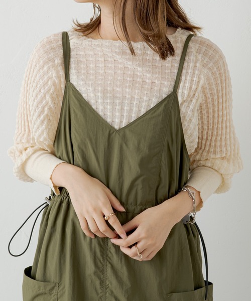 Kastane（カスタネ）の「シアージャガード7分袖ニット（ニット/セーター・レディース・アイボリー/ピンク・FREE）」の3枚目の写真