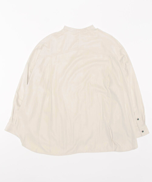 Q（キュー）の「細コール ビッグシルエットシャツ（シャツ/ブラウス・レディース・アイボリー/ライトブルー・MEDIUM）」の3枚目の写真