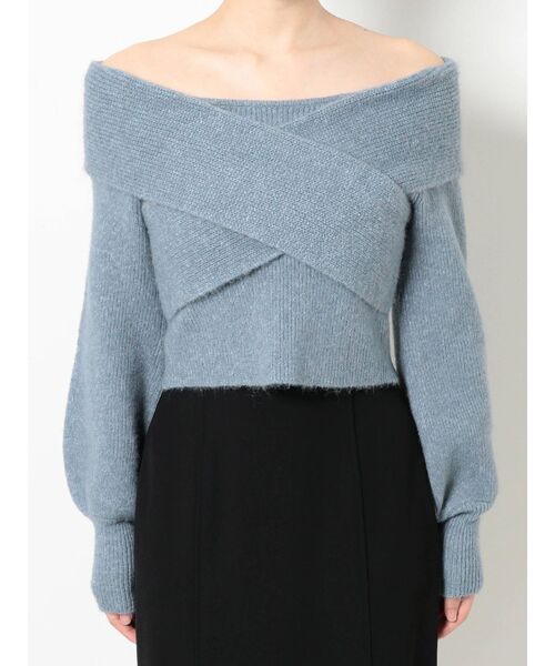 RESEXXY（リゼクシー）の「フロントクロスオフショルニットトップス（ニット/セーター・レディース・ブラック/ピンク/アイボリー/ブルー・FREE）」の22枚目の写真