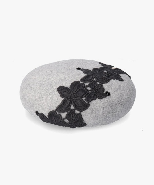 新品★アシーナニューヨーク　Amanda Beret　ベレー帽　ウール　フラワー 新品☆アシーナニューヨーク Amanda Beret ベレー帽 ウール フラワー