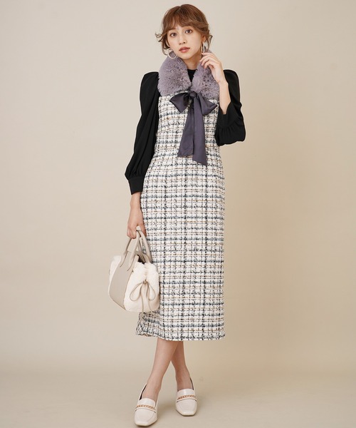 31 Sons de mode(トランテアン ソン ドゥ モード)の「スカーフセットフェイクファーティペット(ストール/ショール・レディース・グレー/オフホワイト・フリー)」の20枚目の写真