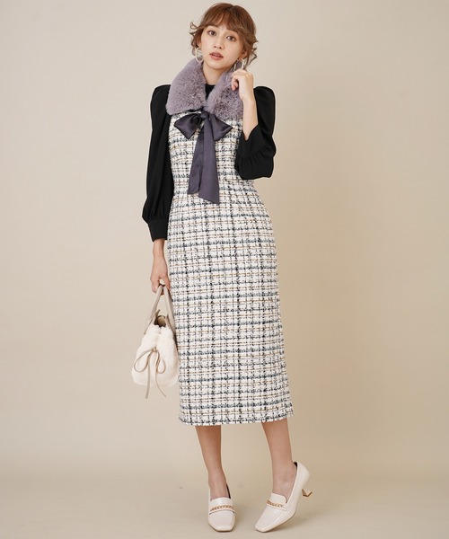 31 Sons de mode(トランテアン ソン ドゥ モード)の「スカーフセットフェイクファーティペット(ストール/ショール・レディース・グレー/オフホワイト・フリー)」の22枚目の写真