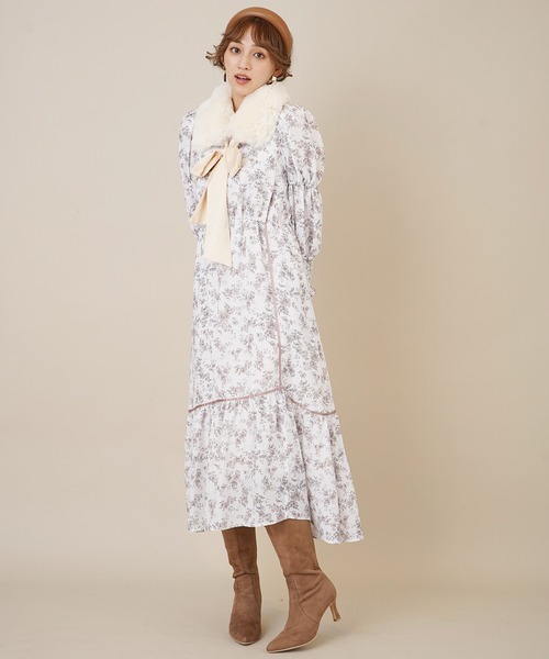 31 Sons de mode(トランテアン ソン ドゥ モード)の「スカーフセットフェイクファーティペット(ストール/ショール・レディース・グレー/オフホワイト・フリー)」の9枚目の写真