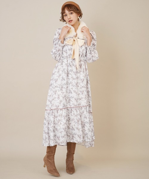 31 Sons de mode(トランテアン ソン ドゥ モード)の「スカーフセットフェイクファーティペット(ストール/ショール・レディース・グレー/オフホワイト・フリー)」の12枚目の写真