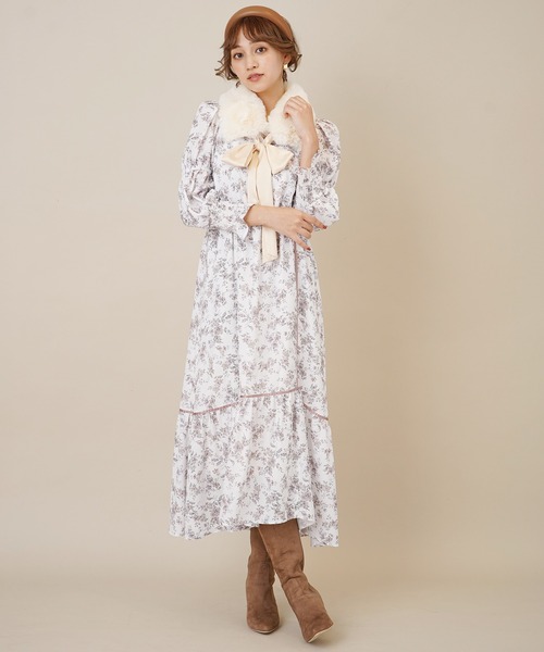 31 Sons de mode(トランテアン ソン ドゥ モード)の「スカーフセットフェイクファーティペット(ストール/ショール・レディース・グレー/オフホワイト・フリー)」の13枚目の写真