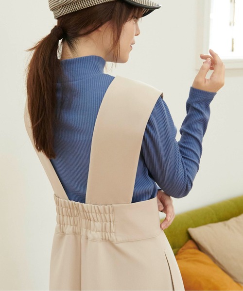 FREE'S MART(フリーズマート)の「◆三角テレコハイネックパフスリーブカットソー(Tシャツ/カットソー・レディース・ホワイト/ブラック/ピンク/ブルー・FREE)」の3枚目の写真