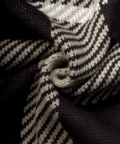 SITRY（シトリー）の「Balloon Sleeve Big silhouette Plaid Knit Cardigan/バルーンスリーブ ビッグシルエット チェック柄 ニット カーディガン/カーデ（カーディガン/ボレロ・メンズ・ネイビー/グリーン/ブラック・M/L/XL）」の8枚目の写真