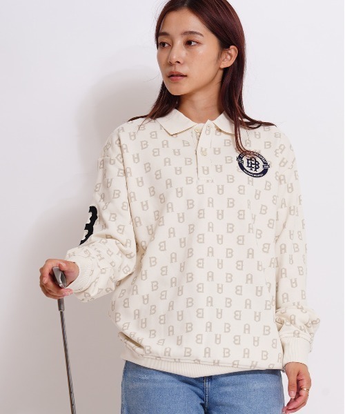 GIORDANO（ジョルダーノ）の「[ GIORDANO ]デザイン長袖ポロシャツ (ユニセックス)（ポロシャツ・レディース・ブラック/アイボリー/ネイビー/グリーン/ホワイト・SMALL/MEDIUM/LARGE/X-LARGE/XX-LARGE）」の3枚目の写真