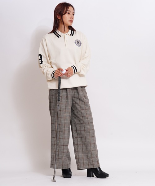 GIORDANO（ジョルダーノ）の「[ GIORDANO ]デザイン長袖ポロシャツ (ユニセックス)（ポロシャツ・レディース・ブラック/アイボリー/ネイビー/グリーン/ホワイト・SMALL/MEDIUM/LARGE/X-LARGE/XX-LARGE）」の22枚目の写真