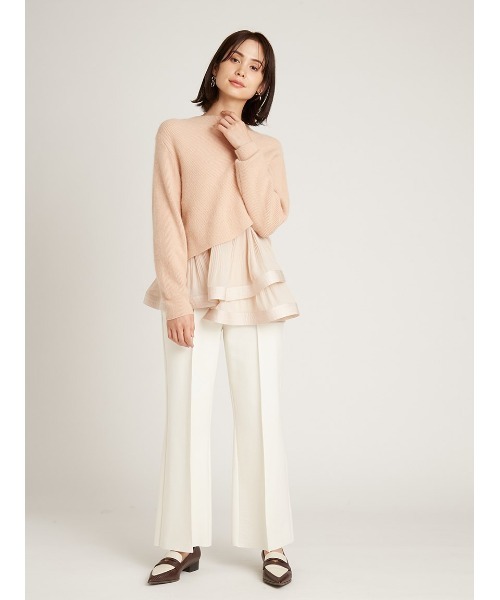 SNIDEL(スナイデル)の「ハイウエストワイドパンツ(その他パンツ・レディース・オフホワイト/ブラック/ライトピンク・0/1)」の4枚目の写真