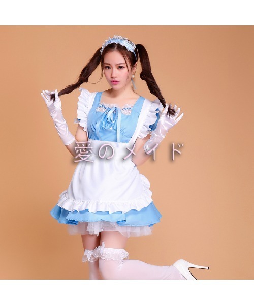 おしゃれスタ（オシャレスタ）の「カラー豊富！イロチで友達とメイド服（コスチューム/パーティーグッズ・レディース・パープル/レッド/ピンク/グリーン/ブルー/ワイン/ブラック/サックスブルー・S/M/L/XL）」の21枚目の写真