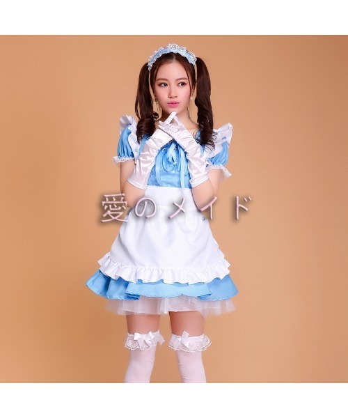 おしゃれスタ（オシャレスタ）の「カラー豊富！イロチで友達とメイド服（コスチューム/パーティーグッズ・レディース・パープル/レッド/ピンク/グリーン/ブルー/ワイン/ブラック/サックスブルー・S/M/L/XL）」の20枚目の写真