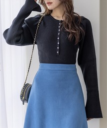 clear | ボリュームスリーブリブニットトップス ≪2022AW新作≫(ニット/セーター)