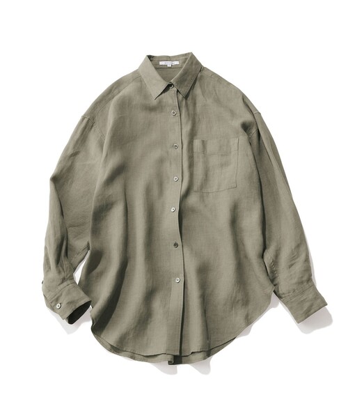 マガジン掲載】LIBECO ビッグシルエット ポケット シャツ(番号