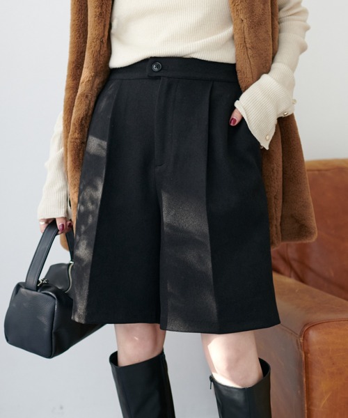 DISCOAT（ディスコート）の「ウールライクショートパンツ（その他パンツ・レディース・ブラウン/グレー/ブラック/アイボリー・FREE）」の3枚目の写真