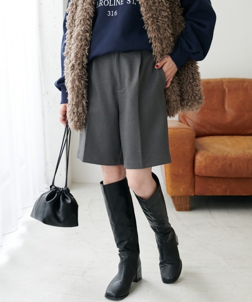 DISCOAT（ディスコート）の「ウールライクショートパンツ（その他パンツ・レディース・ブラウン/グレー/ブラック/アイボリー・FREE）」の9枚目の写真