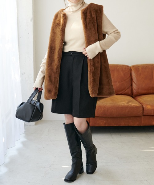 DISCOAT（ディスコート）の「ウールライクショートパンツ（その他パンツ・レディース・ブラウン/グレー/ブラック/アイボリー・FREE）」の16枚目の写真