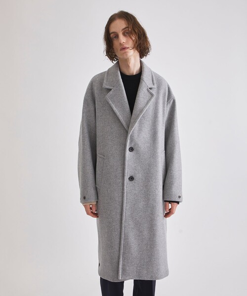 ユナイテッドトウキョウ　ウールコート　サイズ3(L) 上品/WEB限定】スーパー100S チェスターコート(1 DARK GREY