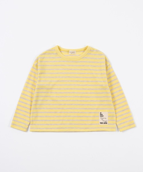 trois lapins kp（トロワラパンケーピー）の「細ボーダー 長袖Tシャツ(120～160)（Tシャツ/カットソー・キッズ・イエロー/ブルー系その他・120cm/130cm/140cm/150cm/160cm）」の2枚目の写真