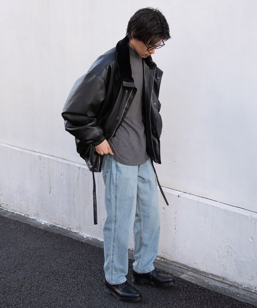 DOMA スタッズ付きレザーライダースジャケット DOMA スタッズ付きレザーライダースジャケット