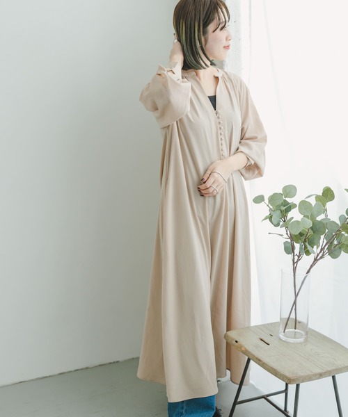 ITEMS URBANRESEARCH（アイテムズ アーバンリサーチ）の「花柄ラグランワンピース（ワンピース・レディース・ベージュ/ネイビー/ブルー系その他/ベージュ系その他・SMALL/FREE）」の10枚目の写真