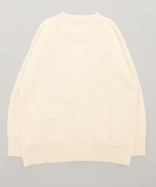 Lugnoncure（ルノンキュール）の「無撚糸地柄編みカーディガン（カーディガン/ボレロ・レディース・パープル/オフホワイト/チャコール・ﾌﾘ-）」の12枚目の写真