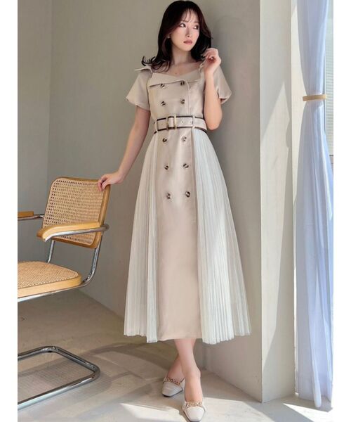 RESEXXY（リゼクシー）の「ワイドラペルトレンチワンピース（ワンピース・レディース・ブラック/ベージュ/ブルー・FREE）」の10枚目の写真