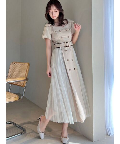 RESEXXY（リゼクシー）の「ワイドラペルトレンチワンピース（ワンピース・レディース・ブラック/ベージュ/ブルー・FREE）」の14枚目の写真