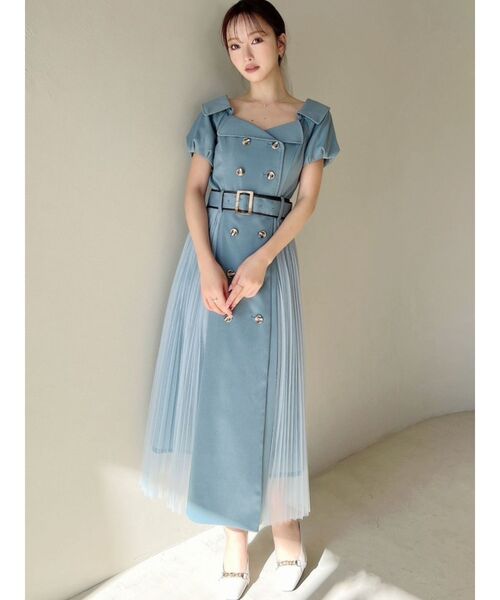 RESEXXY（リゼクシー）の「ワイドラペルトレンチワンピース（ワンピース・レディース・ブラック/ベージュ/ブルー・FREE）」の7枚目の写真